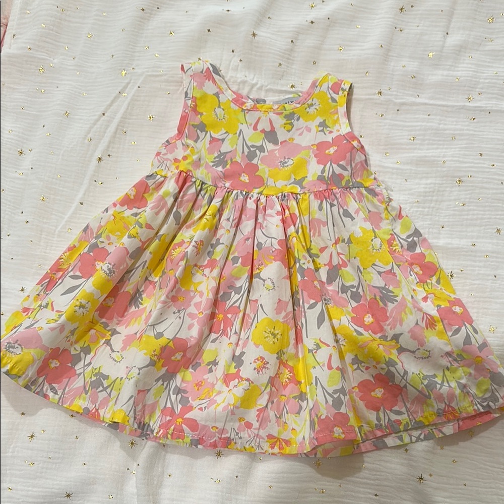 Floral Kids Dress in Pink and Yellow
